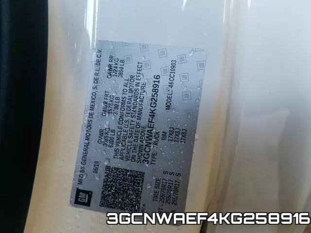 3GCNWAEF4KG258916 фото 2