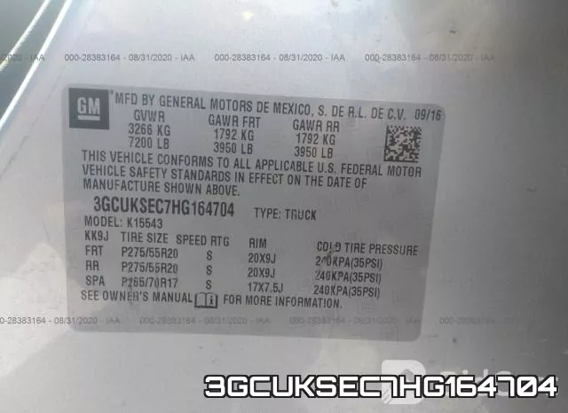 3GCUKSEC7HG164704 фото 10