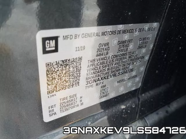 3GNAXKEV9LS584726 фото 2