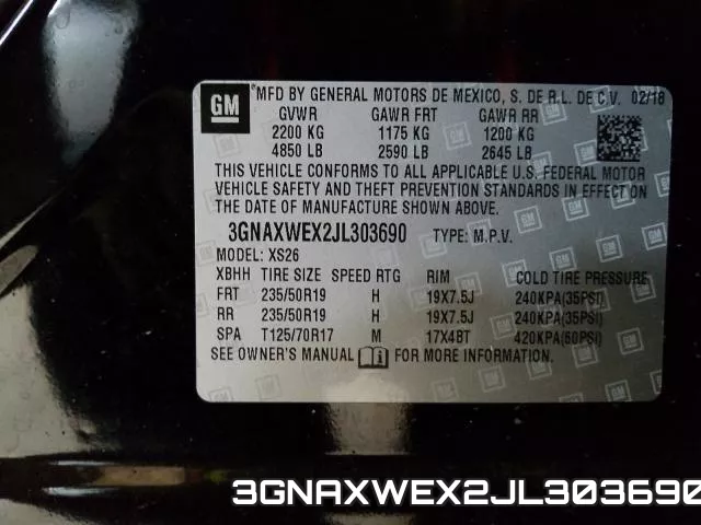 3GNAXWEX2JL303690 фото 2