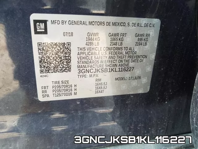 3GNCJKSB1KL116227 фото 2