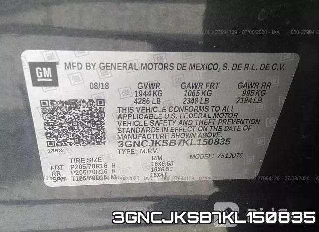 3GNCJKSB7KL150835 фото 10
