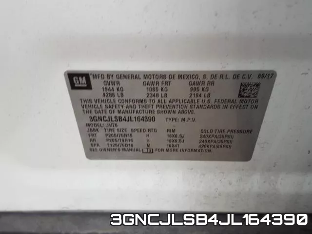 3GNCJLSB4JL164390 фото 2
