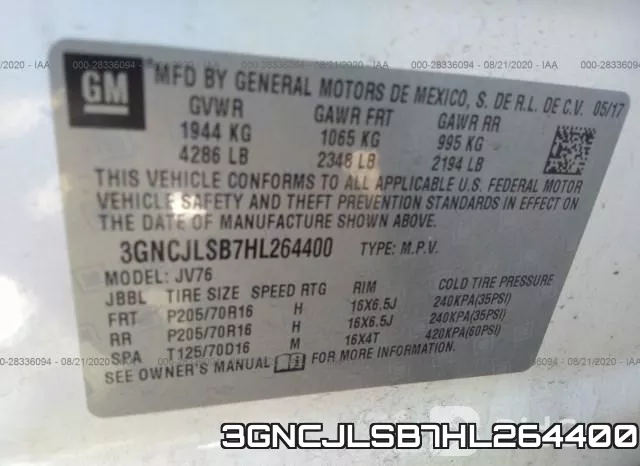 3GNCJLSB7HL264400 фото 10