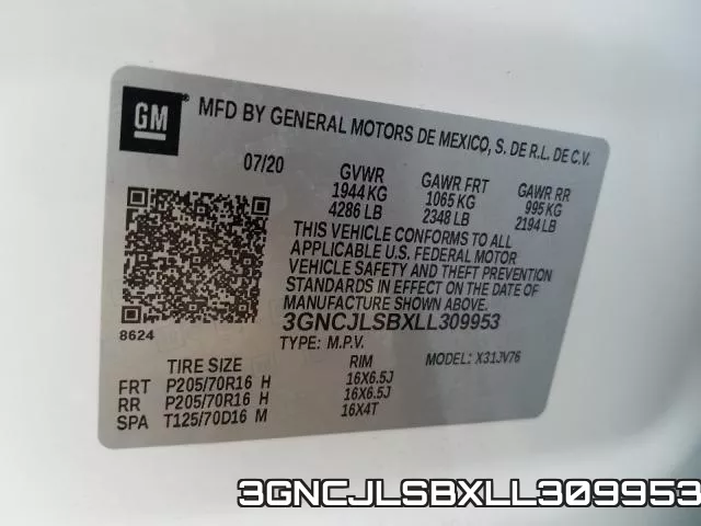3GNCJLSBXLL309953 фото 2