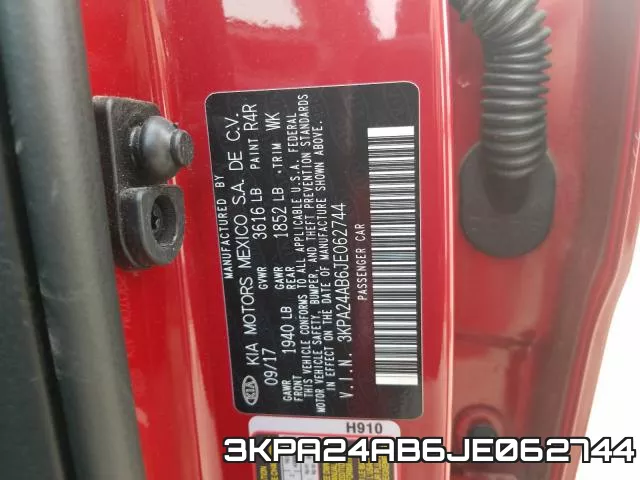 3KPA24AB6JE062744 фото 2