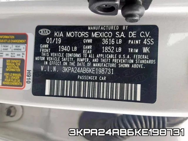 3KPA24AB6KE198731 фото 2