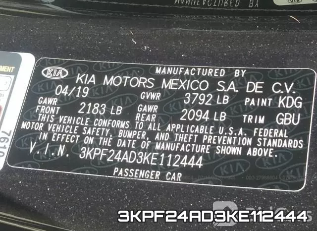 3KPF24AD3KE112444 фото 10