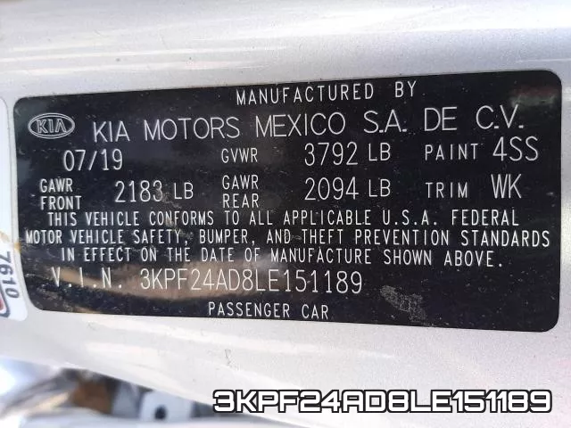 3KPF24AD8LE151189 фото 2