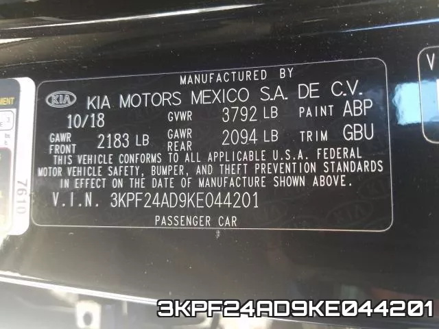 3KPF24AD9KE044201 фото 2