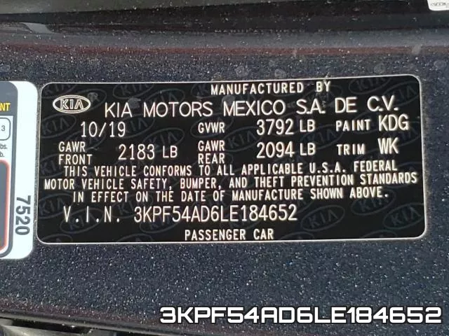 3KPF54AD6LE184652 фото 2