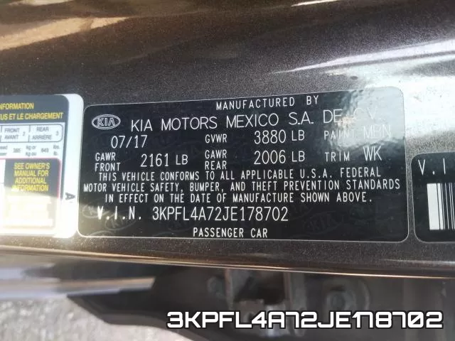 3KPFL4A72JE178702 фото 2
