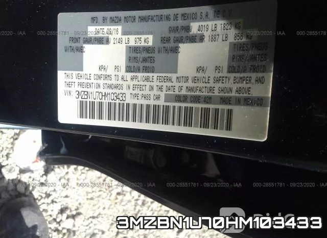 3MZBN1U70HM103433 фото 9