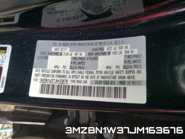 3MZBN1W37JM163676 фото 2