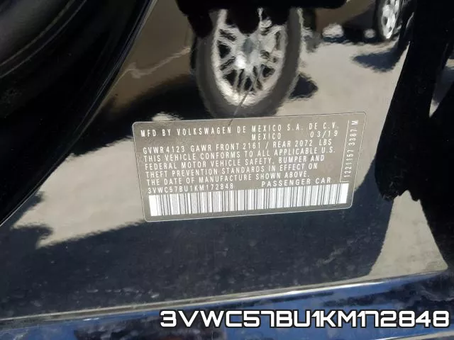 3VWC57BU1KM172848 фото 2
