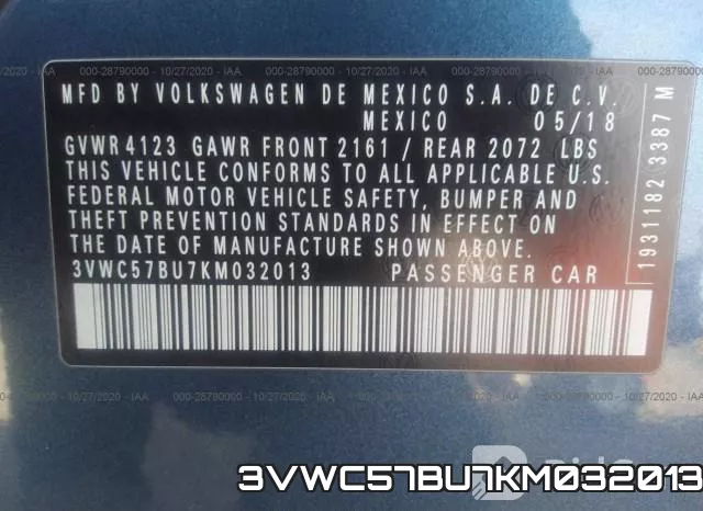3VWC57BU7KM032013 фото 10