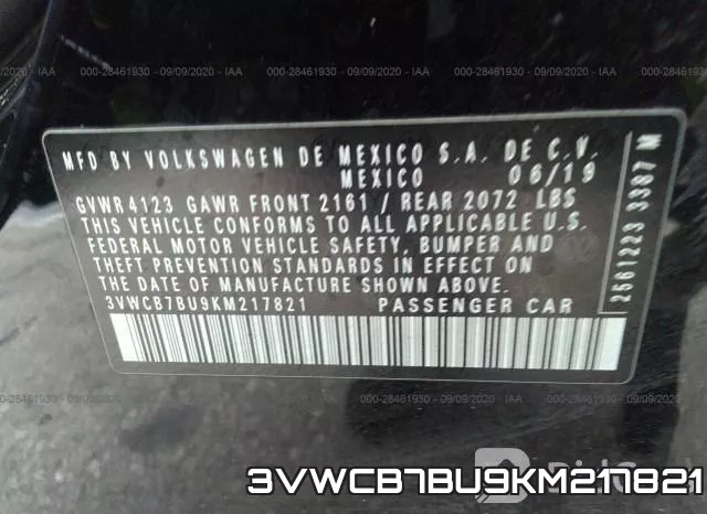 3VWCB7BU9KM217821 фото 10