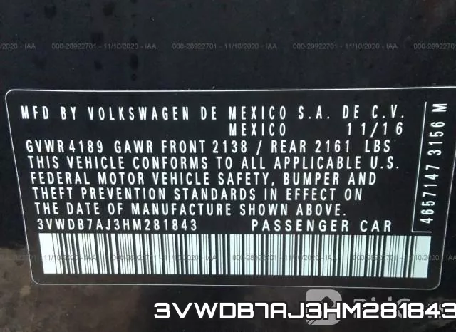 3VWDB7AJ3HM281843 фото 10