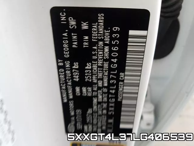 5XXGT4L37LG406539 фото 2