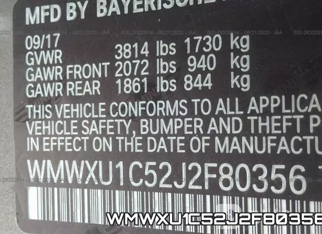 WMWXU1C52J2F80356 фото 9