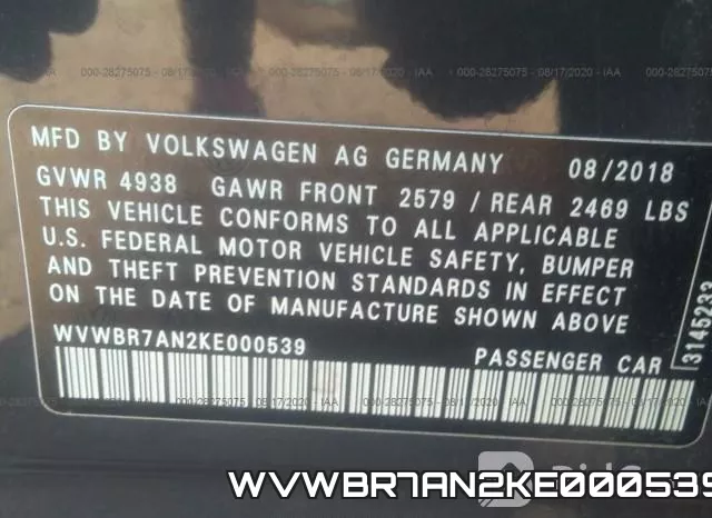 WVWBR7AN2KE000539 фото 10