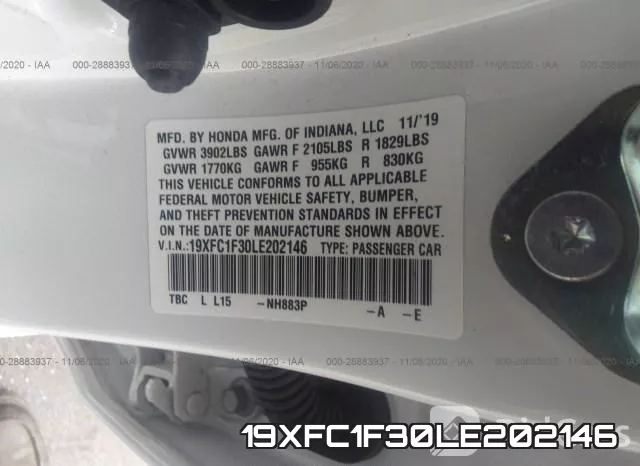 19XFC1F30LE202146 фото 10
