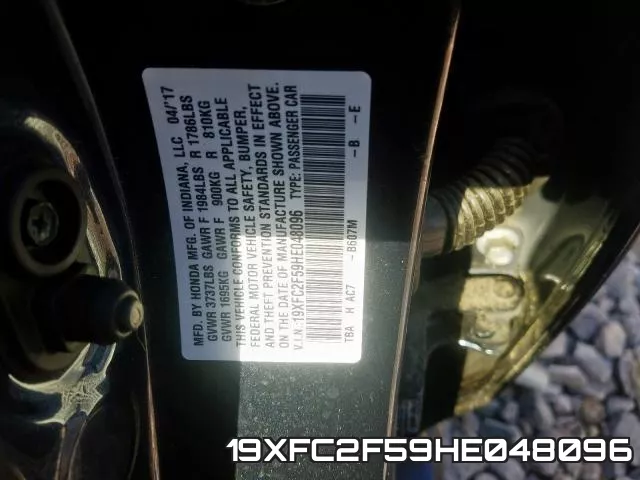 19XFC2F59HE048096 фото 2