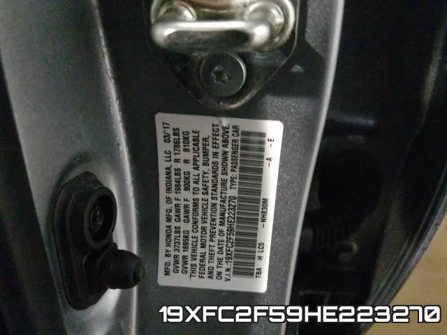 19XFC2F59HE223270 фото 2