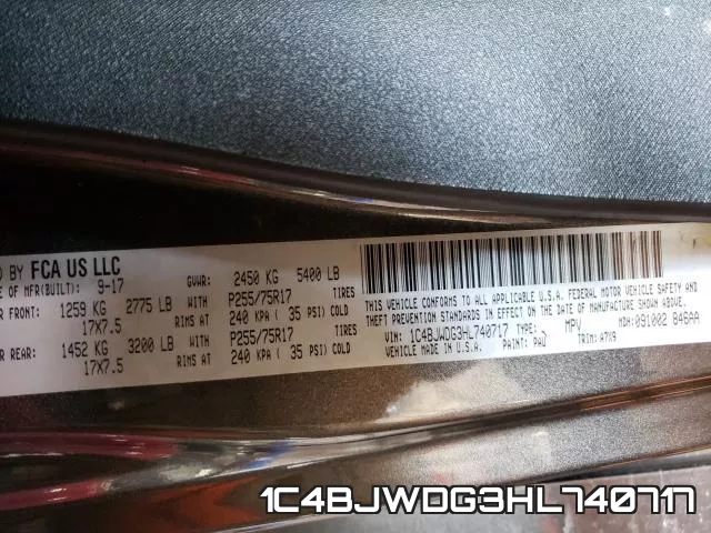 1C4BJWDG3HL740717 фото 2