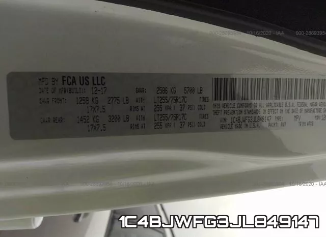 1C4BJWFG3JL849147 фото 10