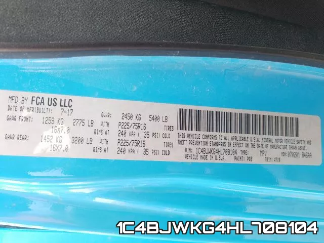 1C4BJWKG4HL708104 фото 2