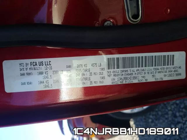 1C4NJRBB1HD189011 фото 2