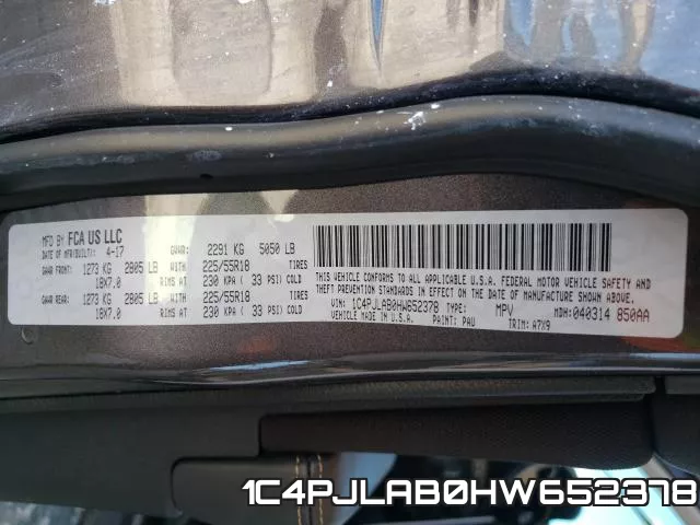 1C4PJLAB0HW652378 фото 2