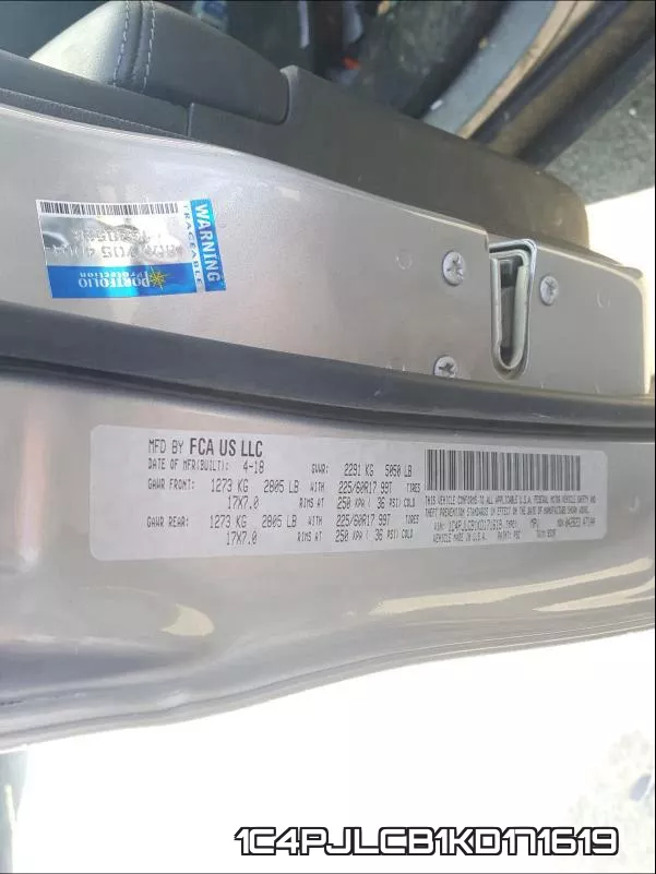 1C4PJLCB1KD171619 фото 2