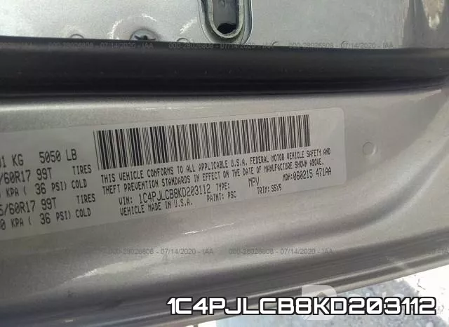 1C4PJLCB8KD203112 фото 10