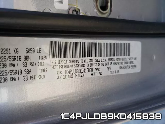 1C4PJLDB9KD415838 фото 2