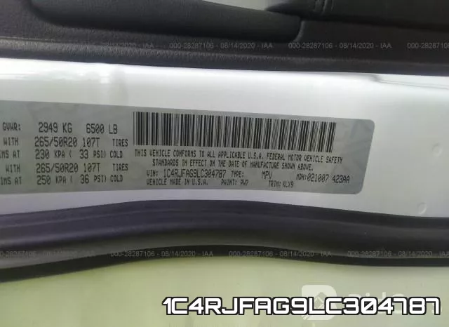1C4RJFAG9LC304787 фото 10