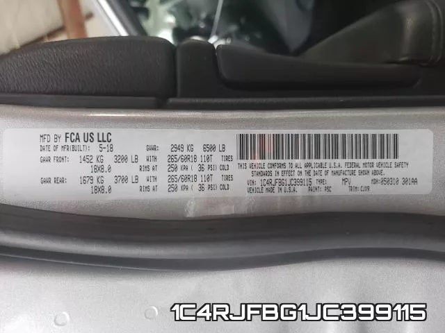 1C4RJFBG1JC399115 фото 2