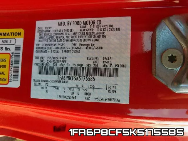 1FA6P8CF5K5175585 фото 2