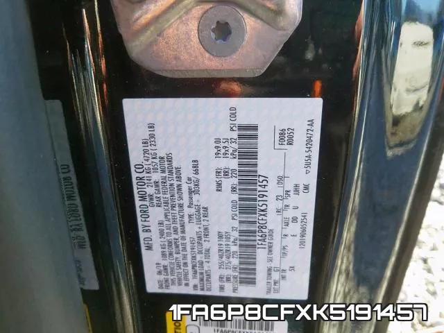 1FA6P8CFXK5191457 фото 2