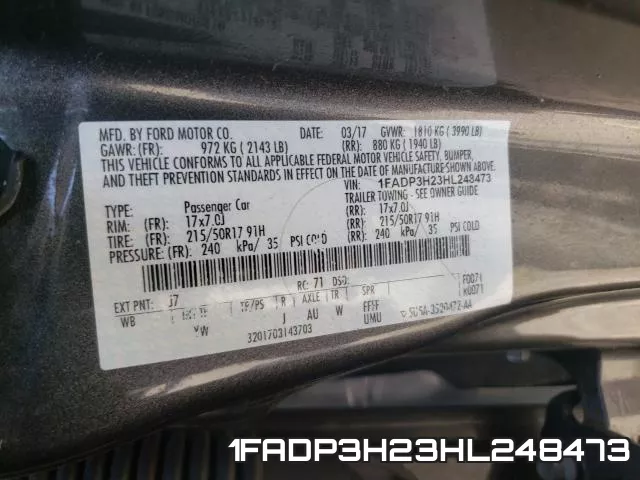 1FADP3H23HL248473 фото 2