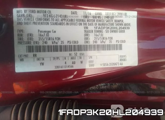 1FADP3K20HL204939 фото 10