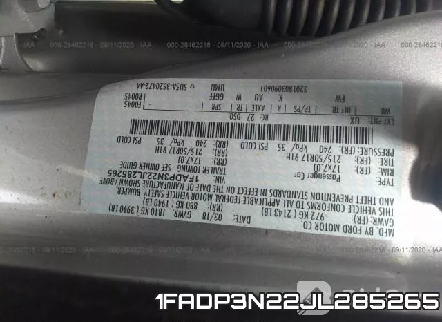 1FADP3N22JL285265 фото 10