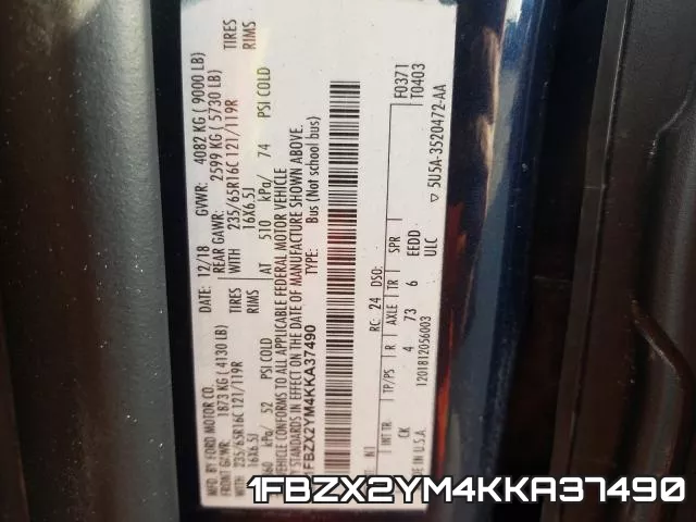 1FBZX2YM4KKA37490 фото 2