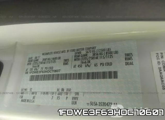 1FDWE3F63HDC70607 фото 10