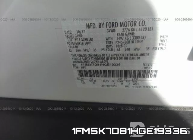 1FM5K7D81HGE19336 фото 10
