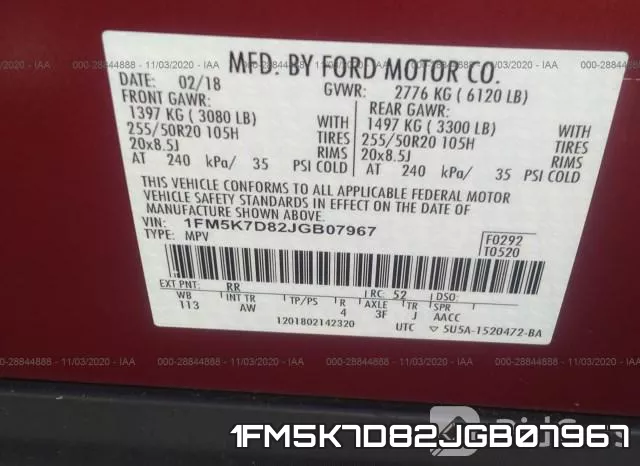 1FM5K7D82JGB07967 фото 10