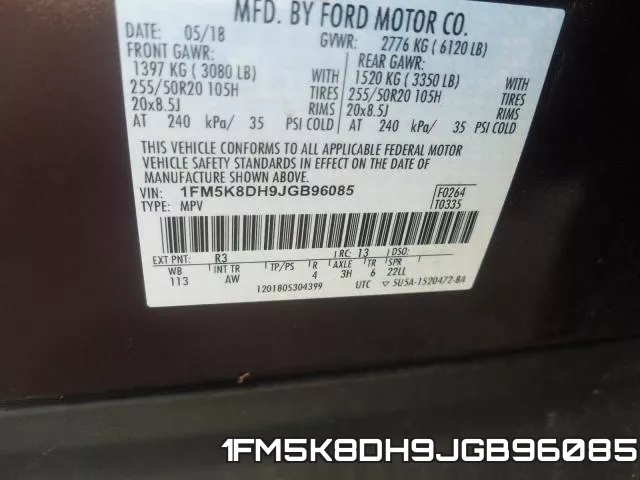 1FM5K8DH9JGB96085 фото 2
