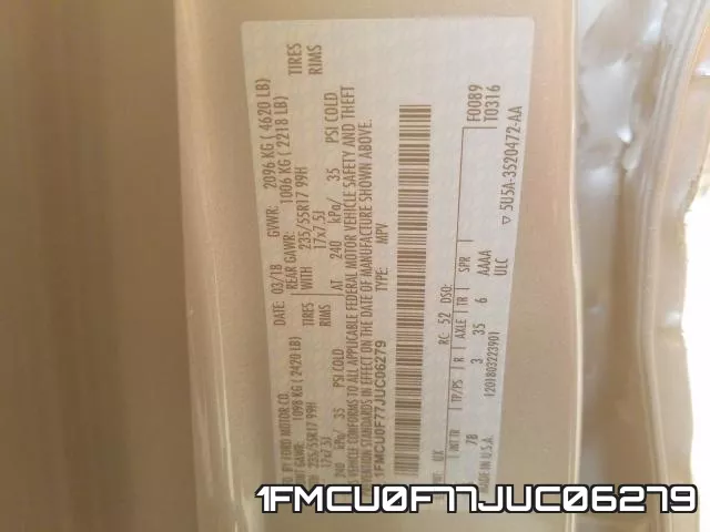 1FMCU0F77JUC06279 фото 2