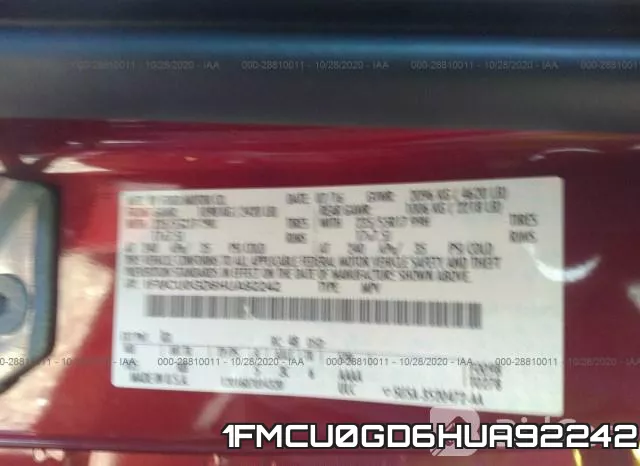 1FMCU0GD6HUA92242 фото 10